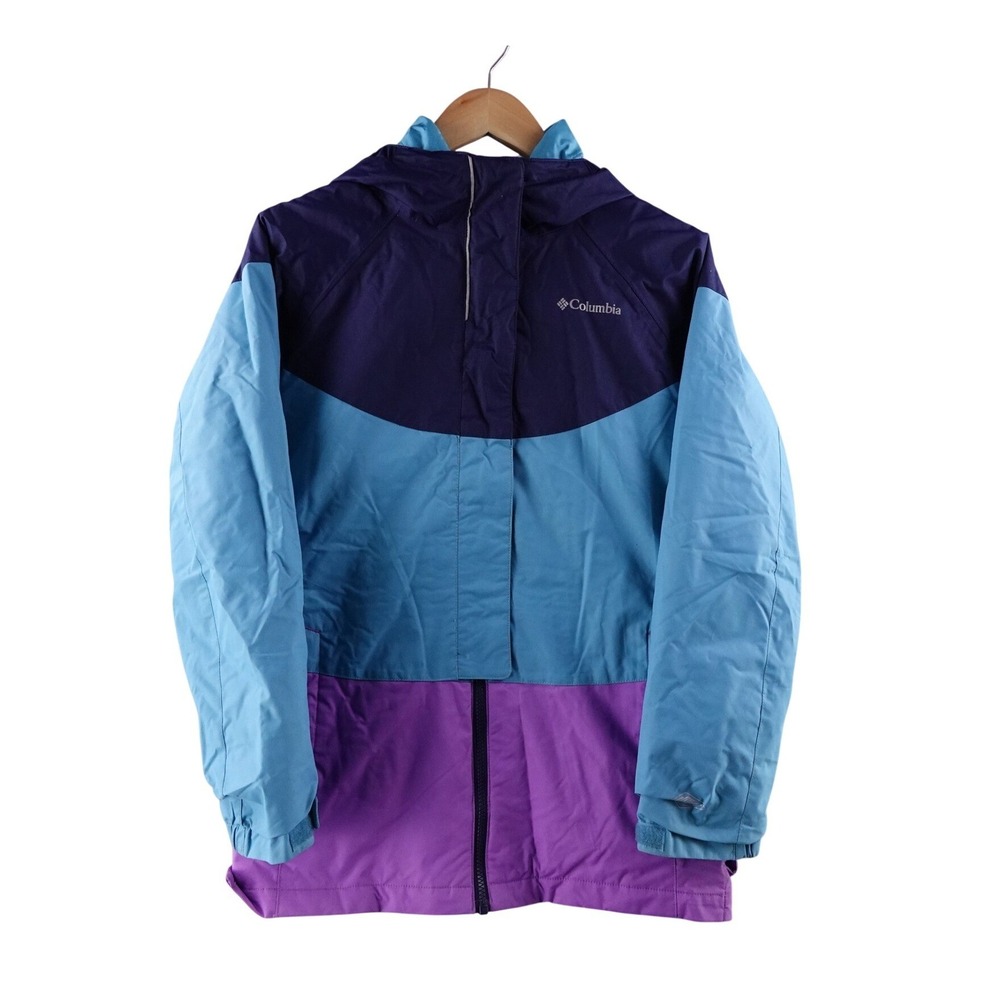 Columbia Kids Interchange Jacket Girls Blue Purple Hooded Outgrown System Size L